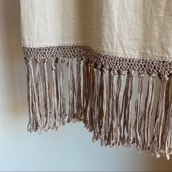 CHICO’S 1 ⚜️Gorgeous⚜️ Linen Skirt with Fringe Hem - Picture 2 of 7